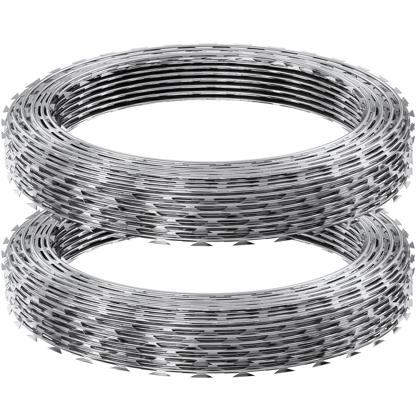 VEVOR Razor Wires, 98 ft Razor Barbed Wire, 2 Rolls Razor Wire Fencing Razor Fence, Razor Ribbon Barbed Wire Galvanized Razor Wire Fence, Rolls Razor for Garden