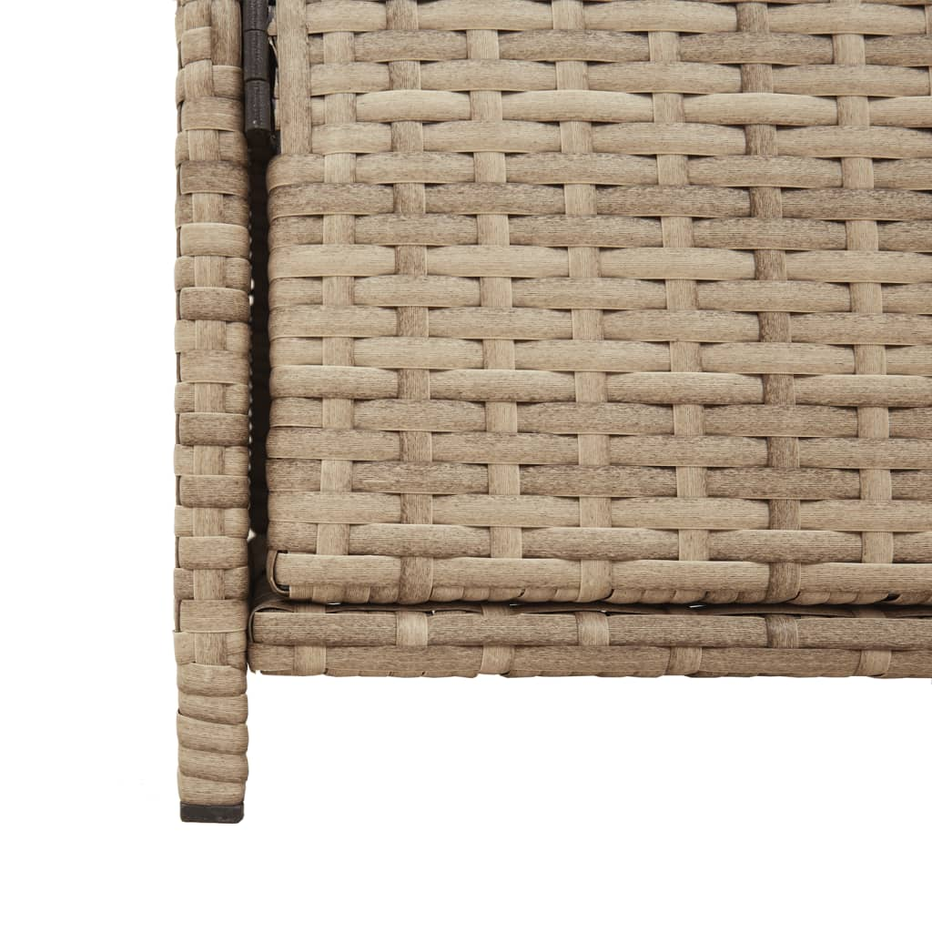 vidaXL Patio Storage Cabinet Beige 32.7"x17.7"x29.9" Poly Rattan