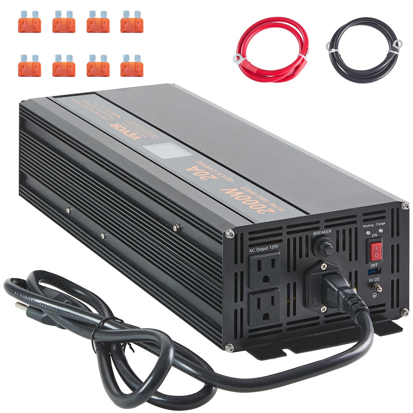 VEVOR 2000W Sump Pump Battery Backup System, LCD Display, Auto Switches to Battery Inverter Power for Continuous Sump Pump Operation, Sump Pump Battery Backup Inverter for Emergency and Power Outage