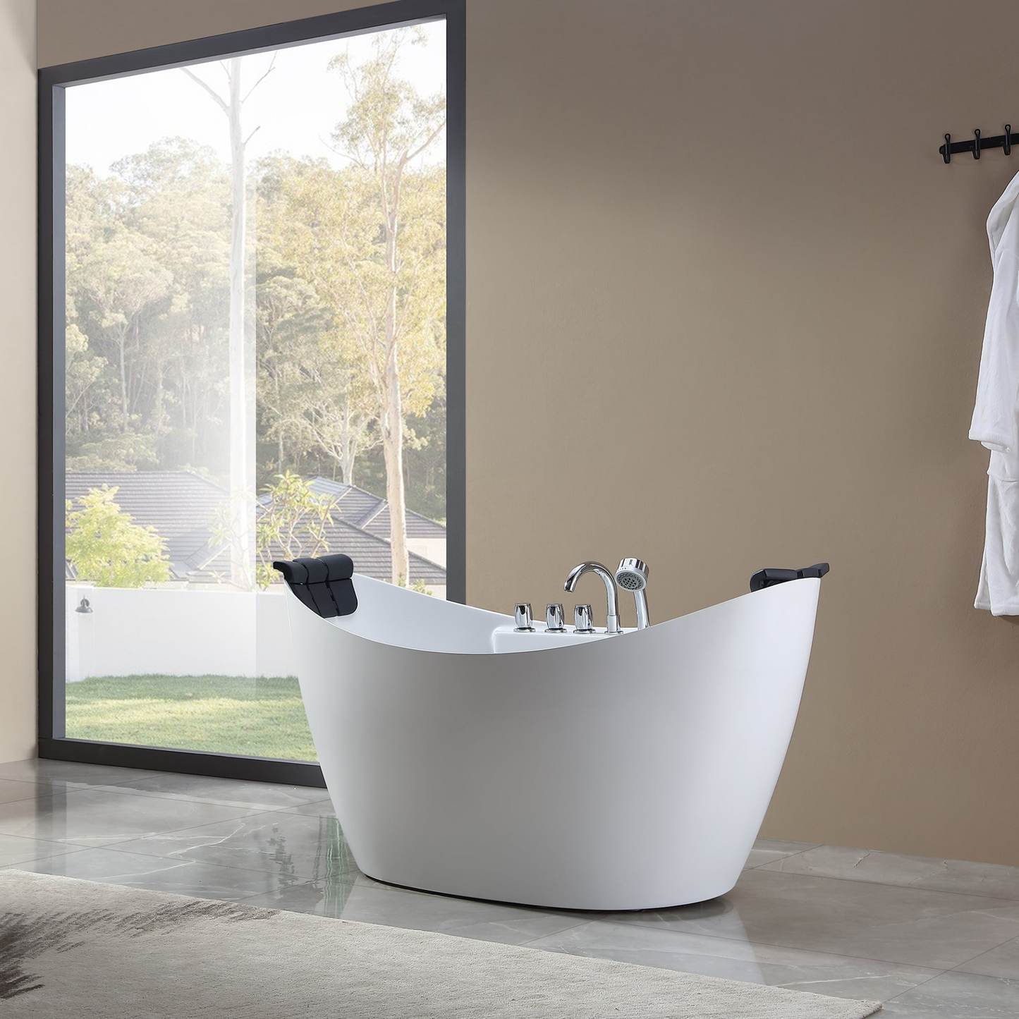Empava-59AIS11 59 in. Whirlpool Freestanding Acrylic Bathtub