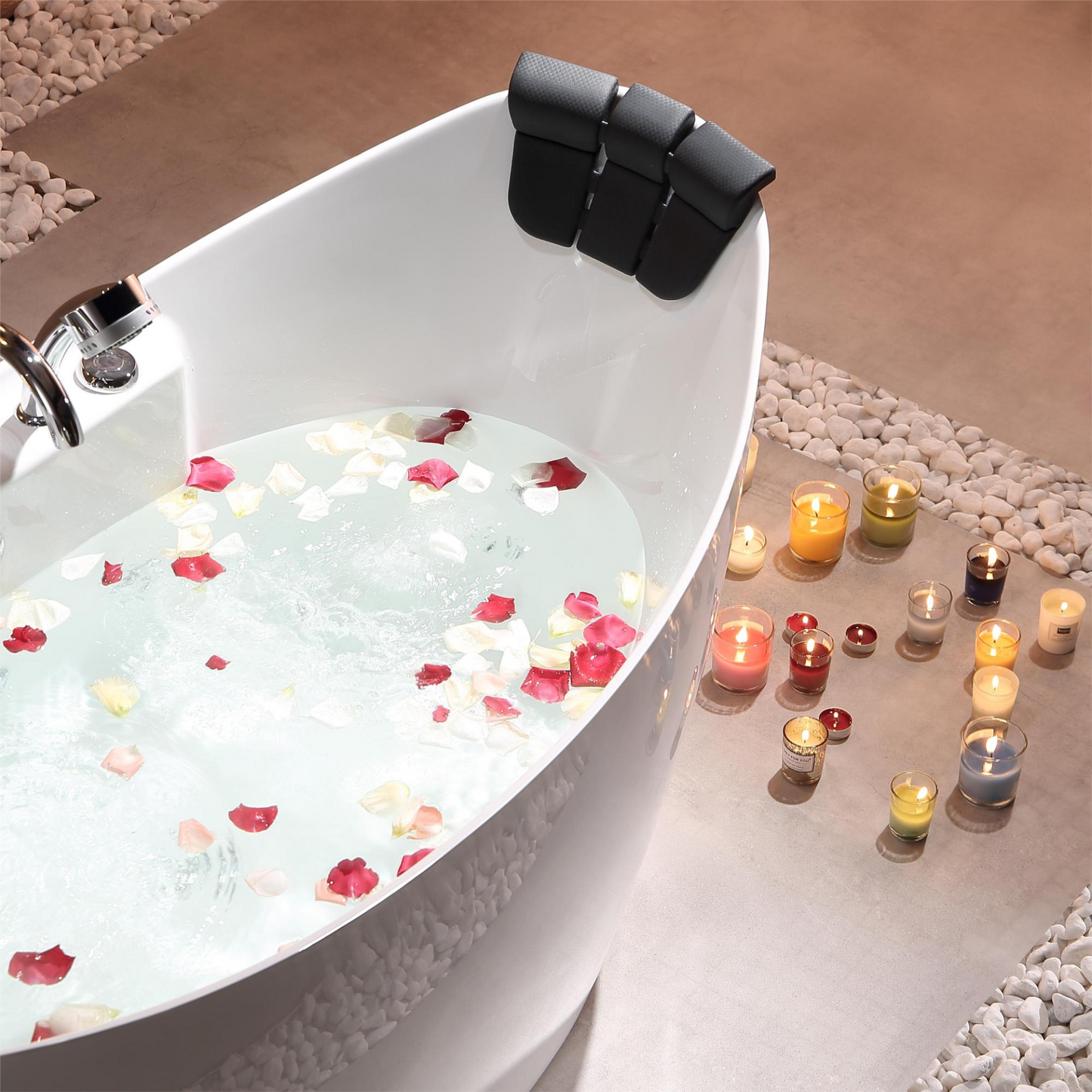 Empava-59AIS11 59 in. Whirlpool Freestanding Acrylic Bathtub
