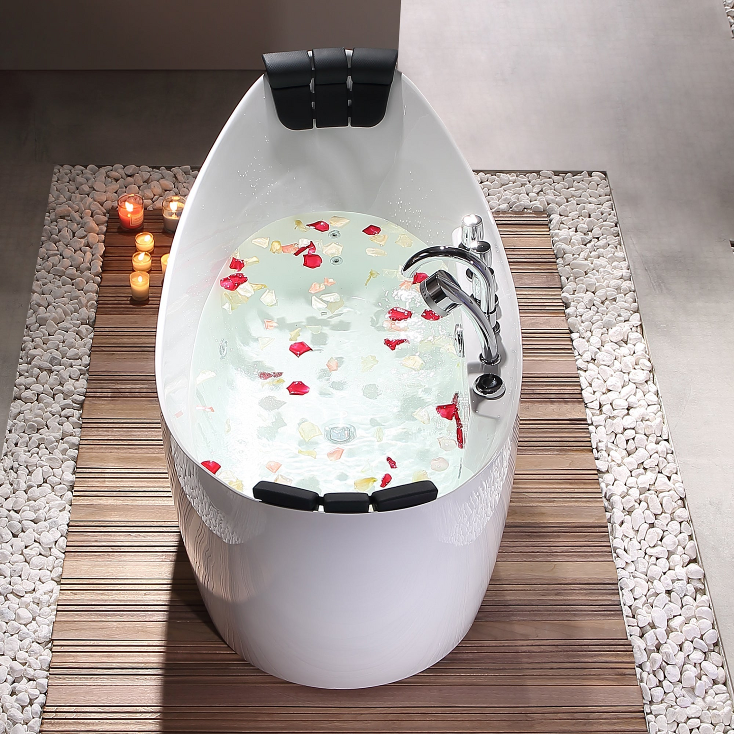 Empava-59AIS11 59 in. Whirlpool Freestanding Acrylic Bathtub