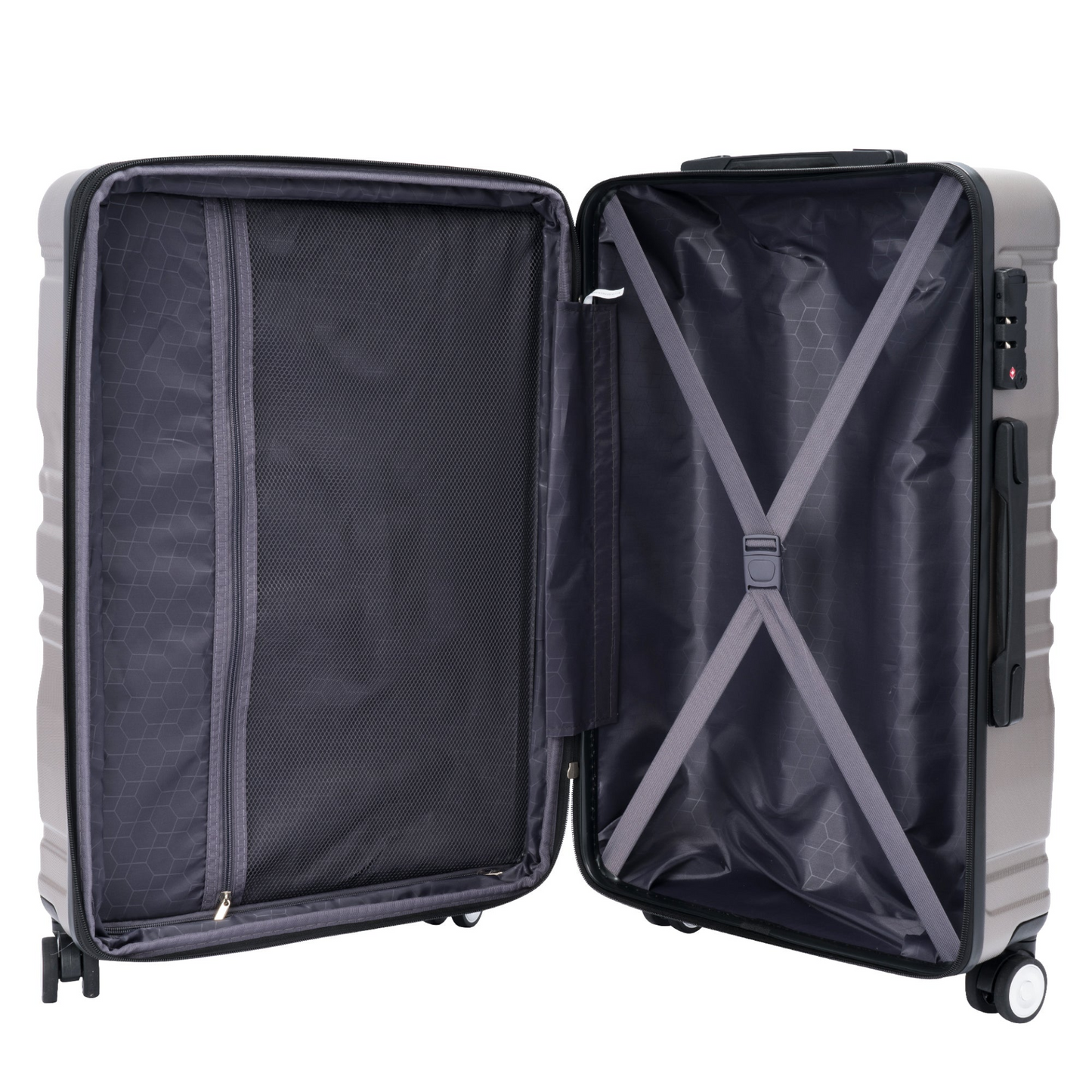 Luggage Sets New Model Expandable ABS Hardshell 3pcs Clearance Luggage Hardside Lightweight Durable Suitcase sets Spinner Wheels Suitcase with TSA Lock 20''24''28'' (Champagne)
