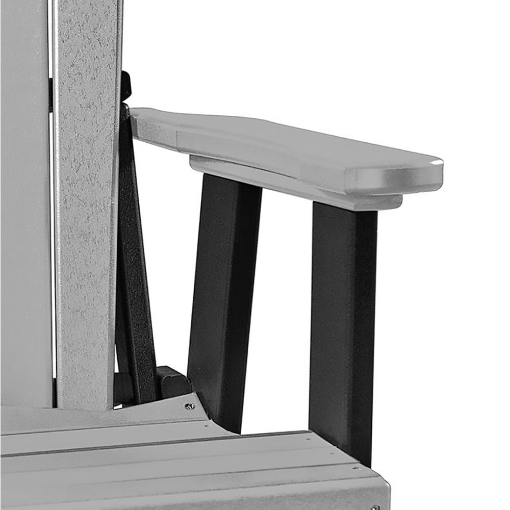 Double Glider with Center Table in Light Gray and Black