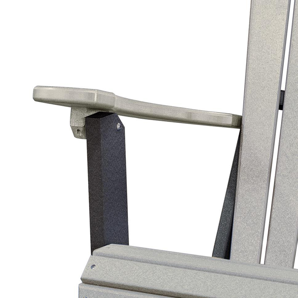 Fan Back Folding Adirondack Chair Made in the USA- Light Gray, Black