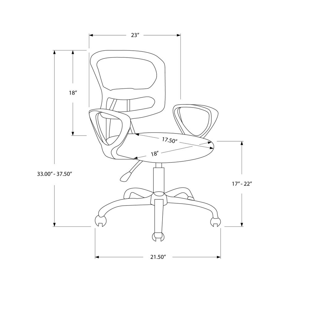OFFICE CHAIR - GREY MESH JUVENILE / MULTI POSITION