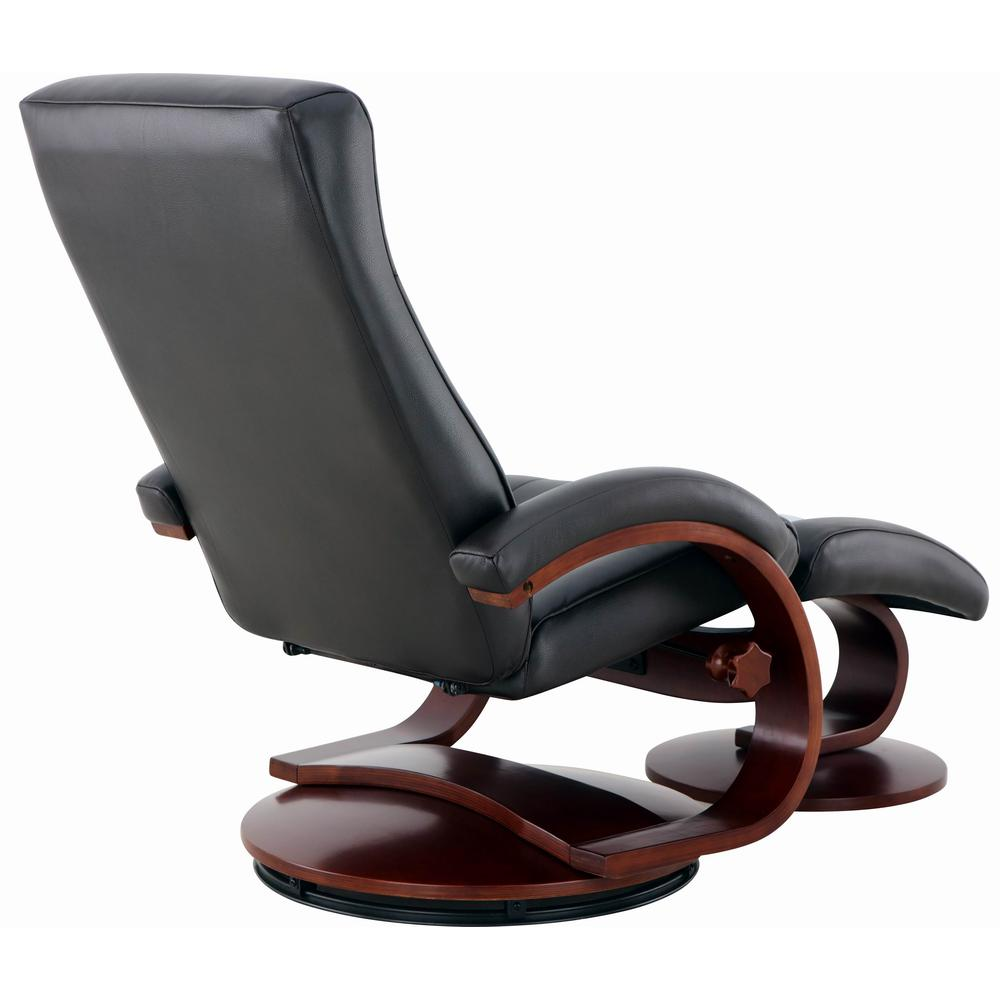Relax-R™ Hamilton Recliner and Ottoman in Black Top Grain Leather