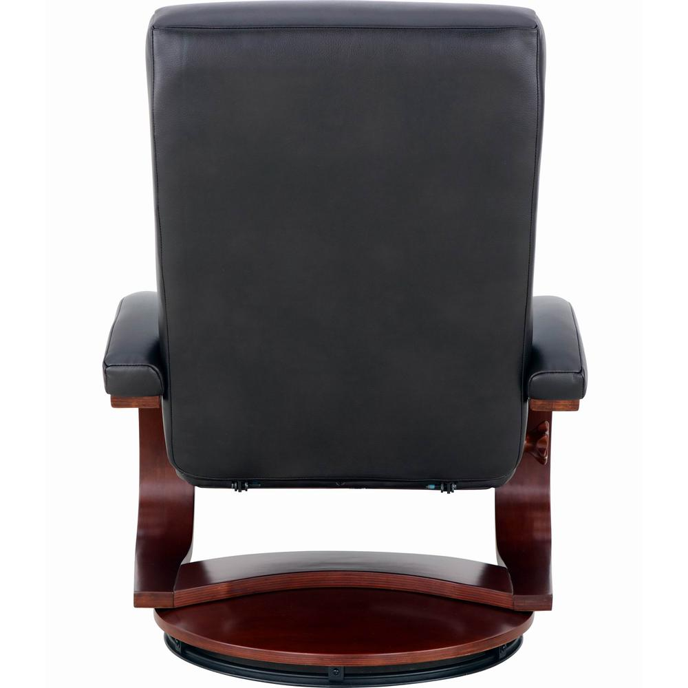 Relax-R™ Hamilton Recliner and Ottoman in Black Top Grain Leather
