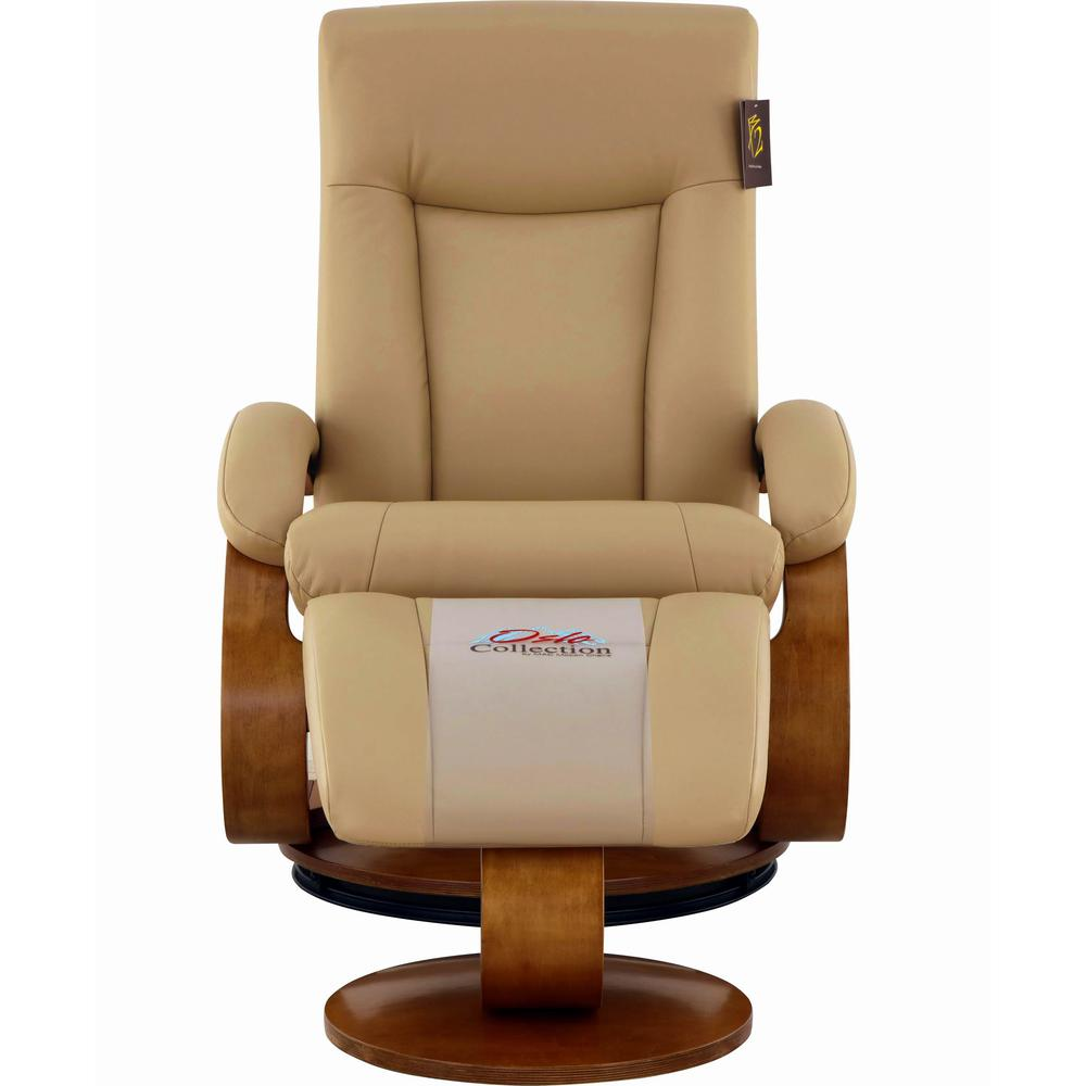 Relax-R™ Hamilton Recliner and Ottoman in Cobblestone Top Grain Leather