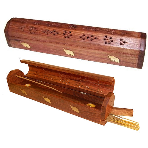 Incense Burner - Storage Wooden Box ~ elephant