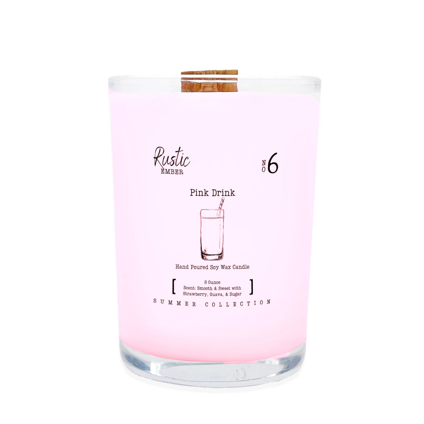 Pink Drink | 8 Ounce Candle | Rustic Ember
