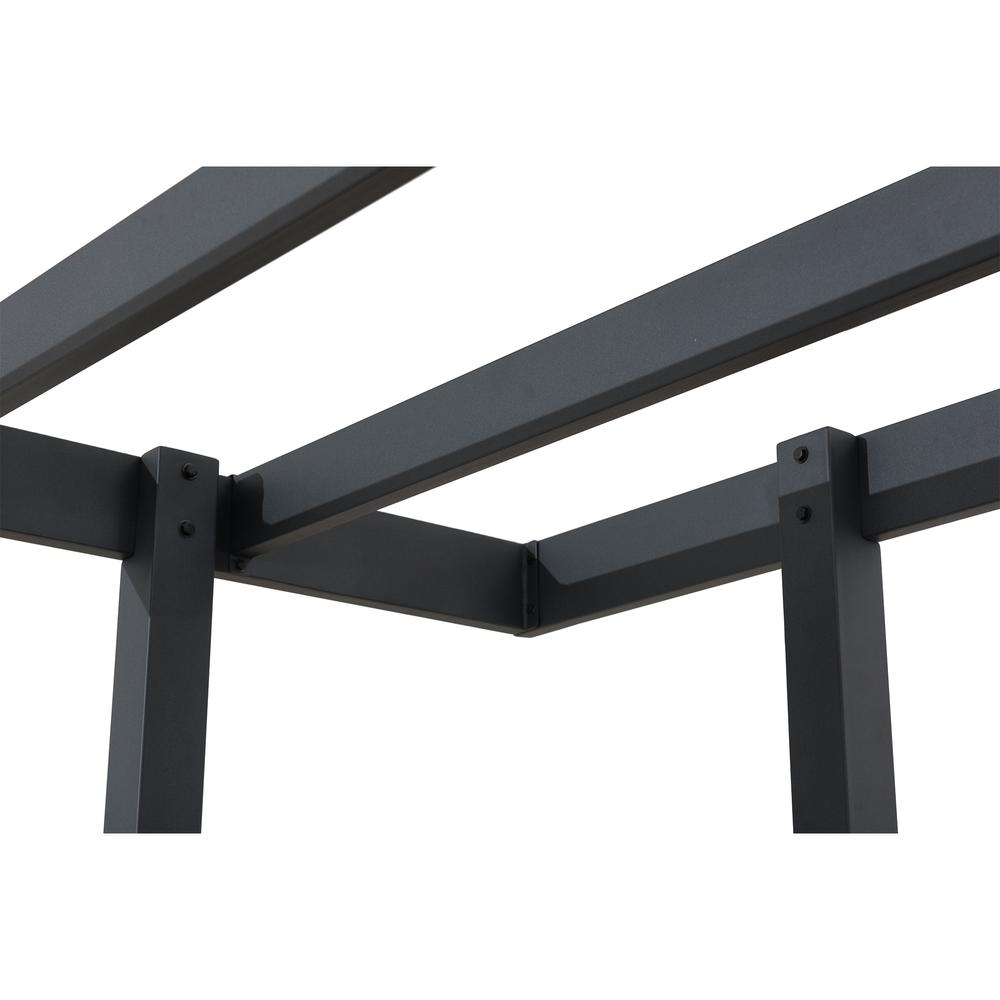 Sunjoy Marbella 10 x 12ft. Outdoor Patio Black Steel Frame Pergola with Planters