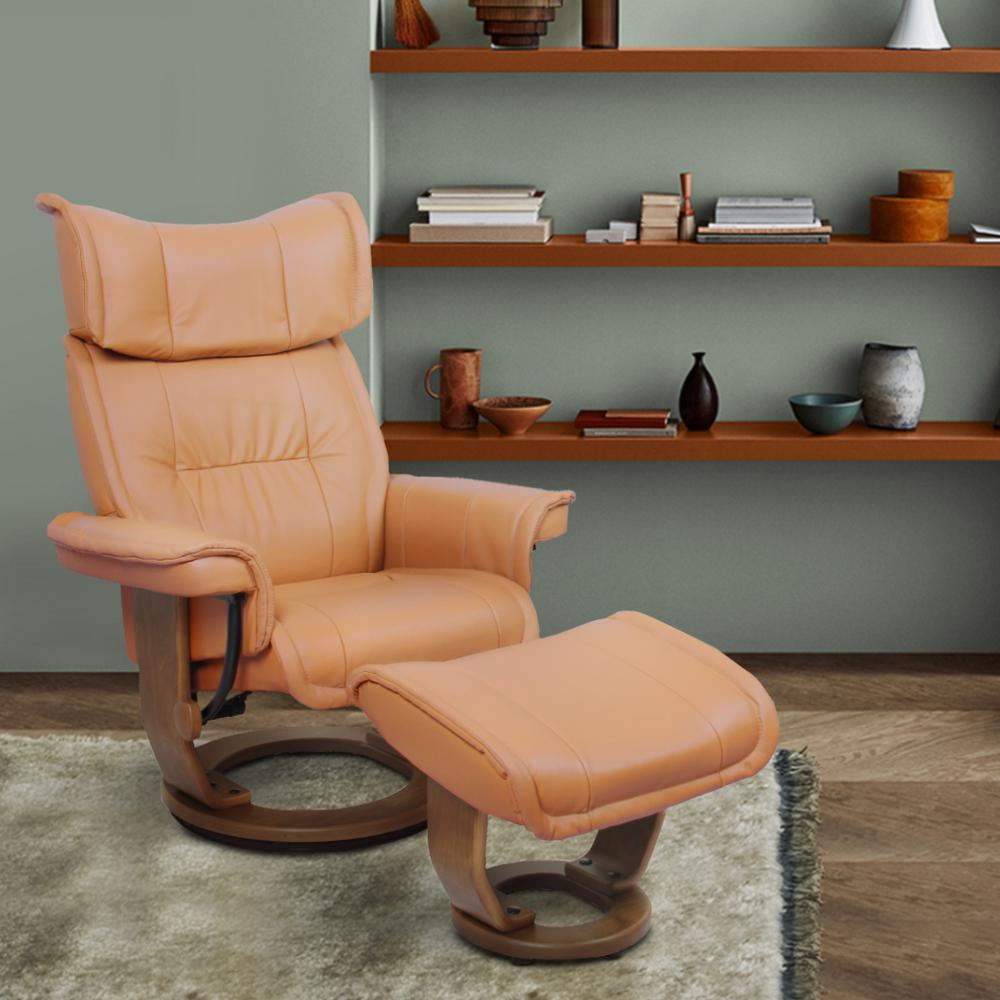 Scandinavian / European-styled recliner - ottoman