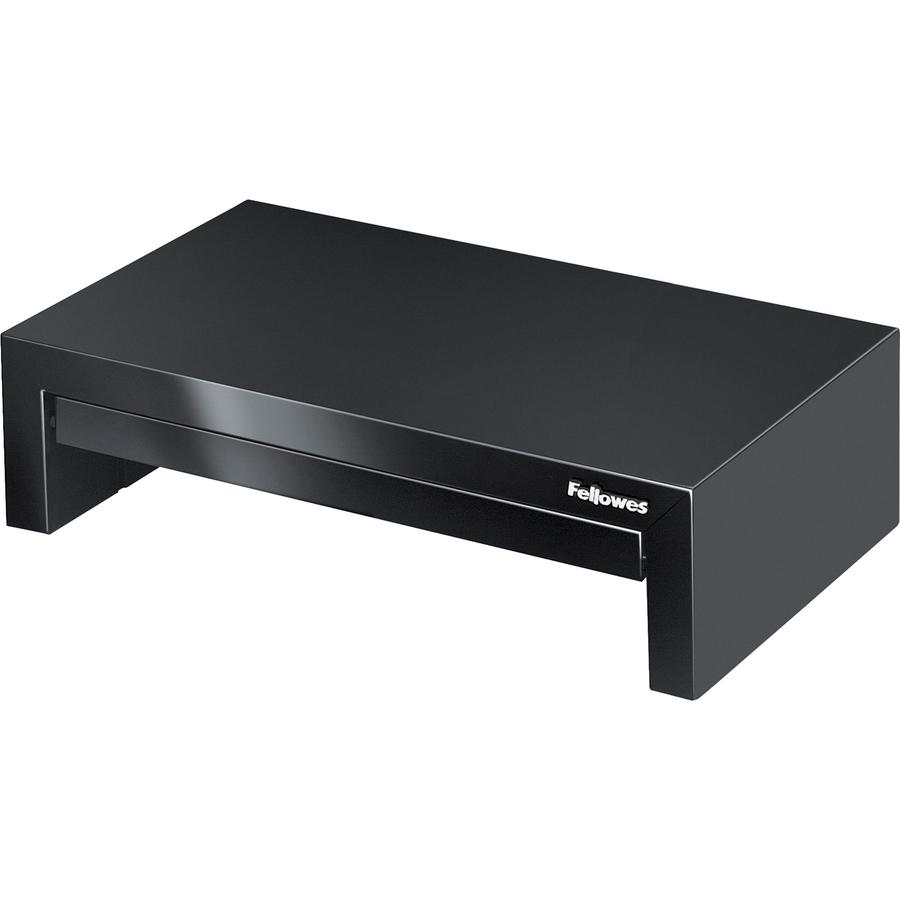 Fellowes Designer Suites™ Monitor Riser - Up to 21" Screen Support - 40 lb Load Capacity - 4.4" Height x 16" Width x 9.4" Depth - Desktop - Black, Pearl