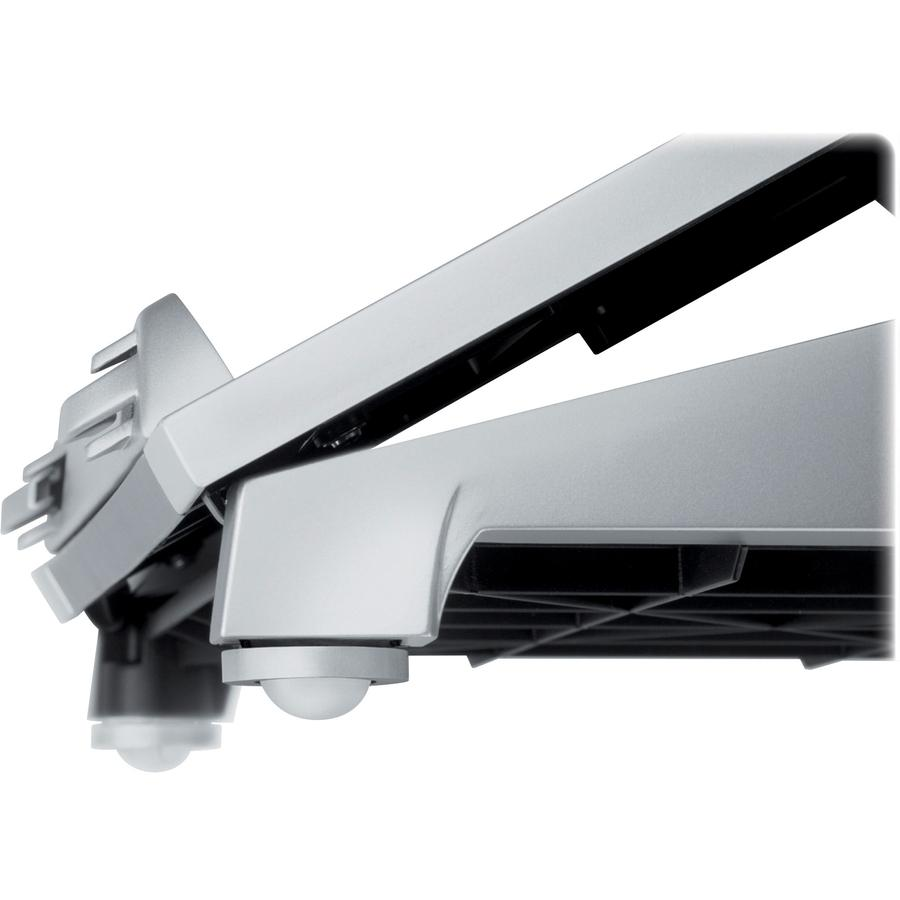 Fellowes Office Suites™ Laptop Riser Plus - Up to 17" Screen Support - 10 lb Load Capacity - 6.5" Height x 15.1" Width x 10.5" Depth - Silver, Black