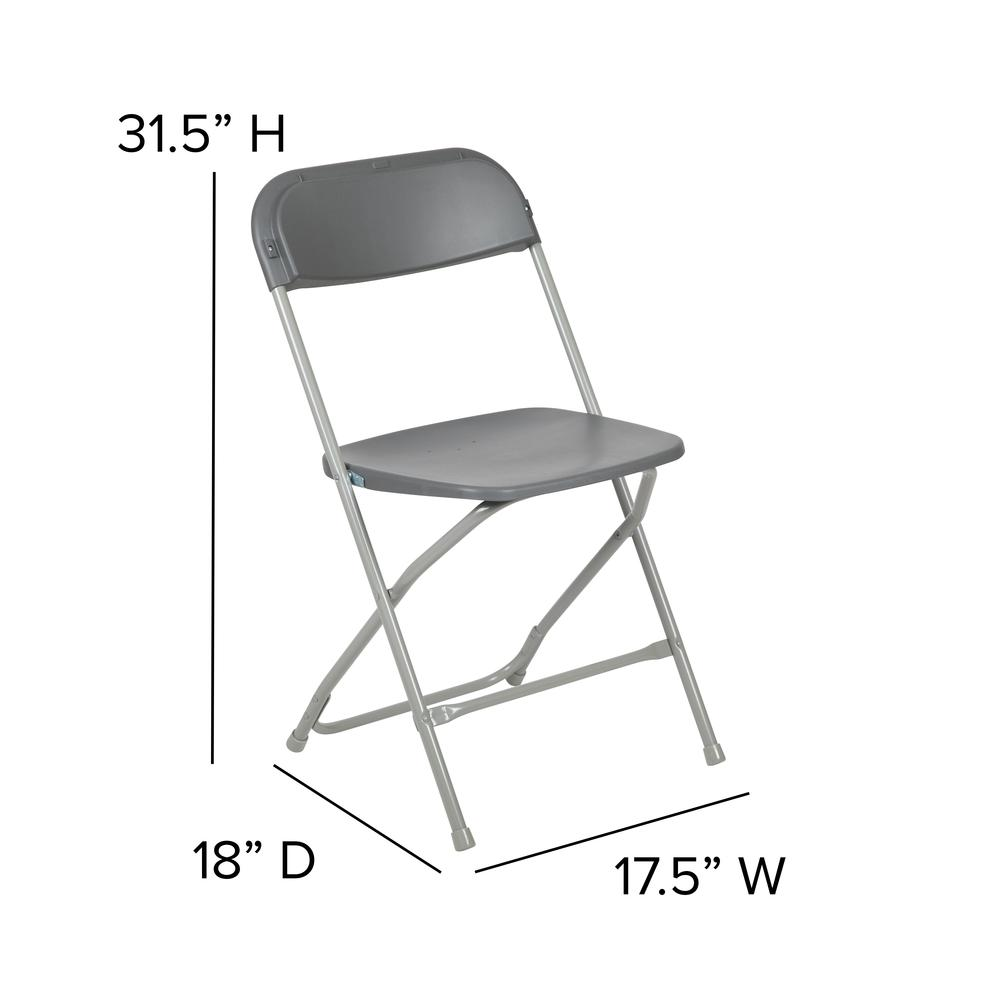 HERCULES Series Gray Plastic Folding Chairs | Set of 2 Lightweight Folding Chairs
