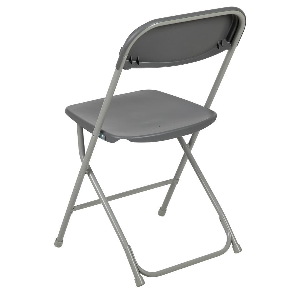 HERCULES Series Gray Plastic Folding Chairs | Set of 2 Lightweight Folding Chairs