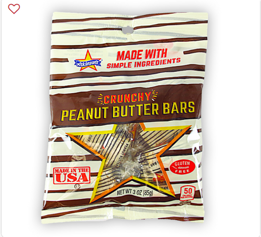 ATKINSON CRUNCHY PEANUT BUTTER BARS PEG BAG (PK 12)