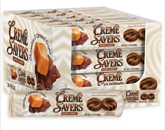 CREME SAVERS ROLLS CHOCOLATE & CARAMEL (PK 24)