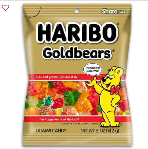 HARIBO PEG BAG - GOLD BEARS (PK 12)