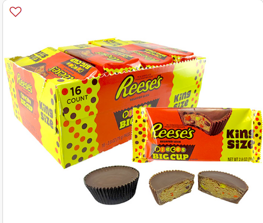REESE'S PEANUT BUTTER CUP KING SIZE - MILK W/ REESE'S PIECES (PK 16)