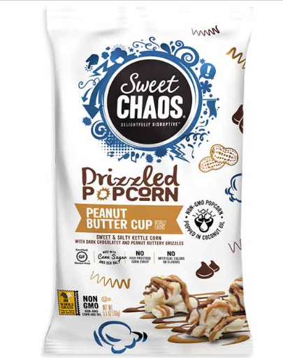 SWEET CHAOS DRIZZLED POPCORN - PEANUT BUTTER CUP (PK 8)