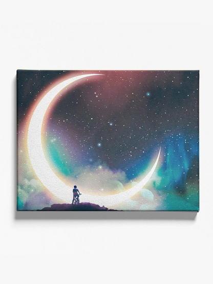 Giant And Brght Half Moon Canvas -Image by Shutterstock