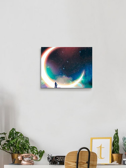 Giant And Brght Half Moon Canvas -Image by Shutterstock