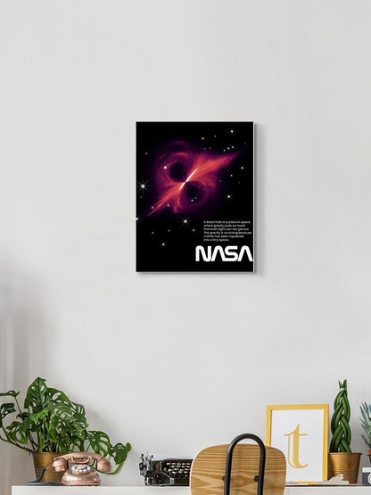 Nasa Black Hole Explanation Wrapped Canvas -NASA Designs