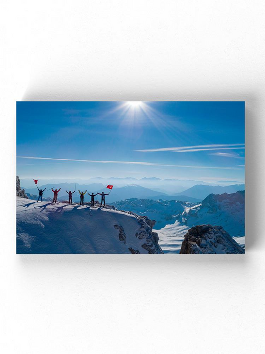 Climbers On The Top Wrapped Canvas -Image by Shutterstock