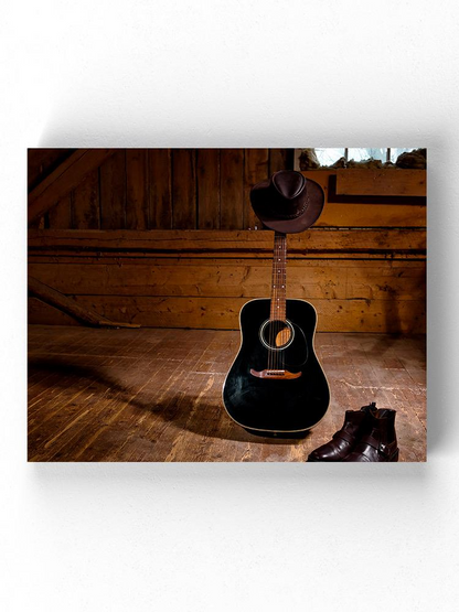 Guitar With Hat And Boots Wrapped Canvas -Image by Shutterstock