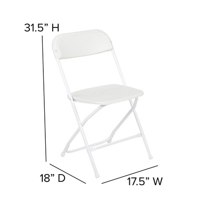 HERCULES Series White Plastic Folding Chairs | Set of 2 Lightweight Folding Chairs