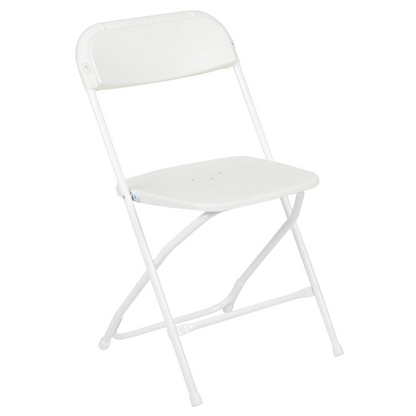 HERCULES Series White Plastic Folding Chairs | Set of 2 Lightweight Folding Chairs