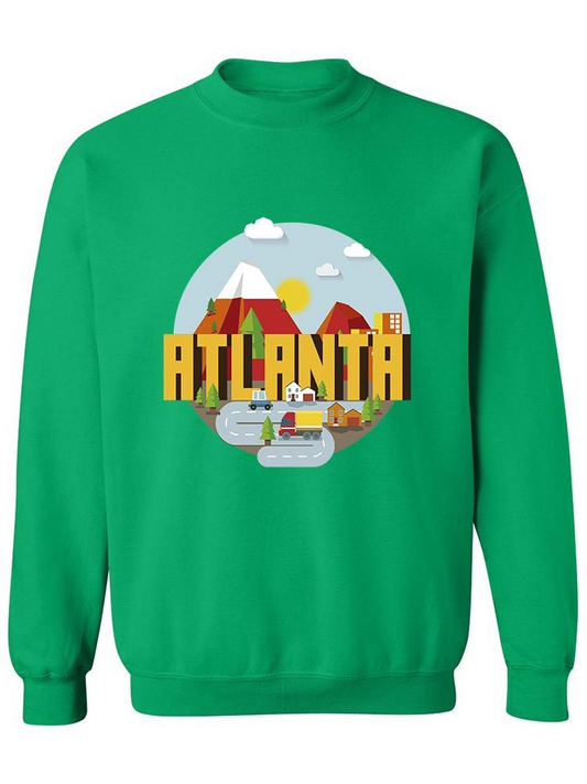 Atlanta Colorful Cartoon Sketch Sweatshirt Women's -Image by Shutterstock