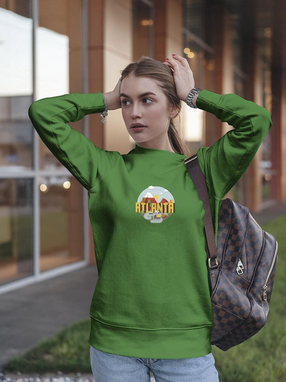 Atlanta Colorful Cartoon Sketch Sweatshirt Women's -Image by Shutterstock