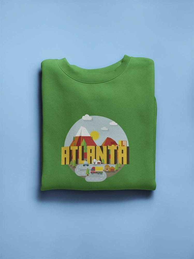 Atlanta Colorful Cartoon Sketch Sweatshirt Women's -Image by Shutterstock