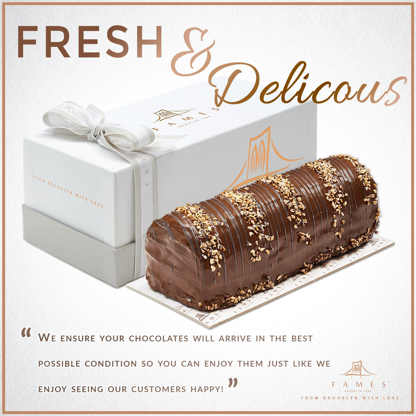 Fames Zebra Halva Dark Chocolate Log – Handcrafted With Deluxe Gift Box