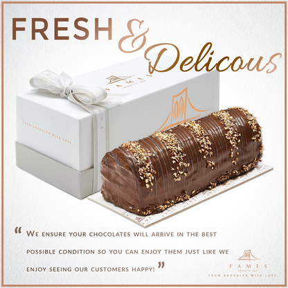 Fames Zebra Halva Dark Chocolate Log – Handcrafted With Deluxe Gift Box