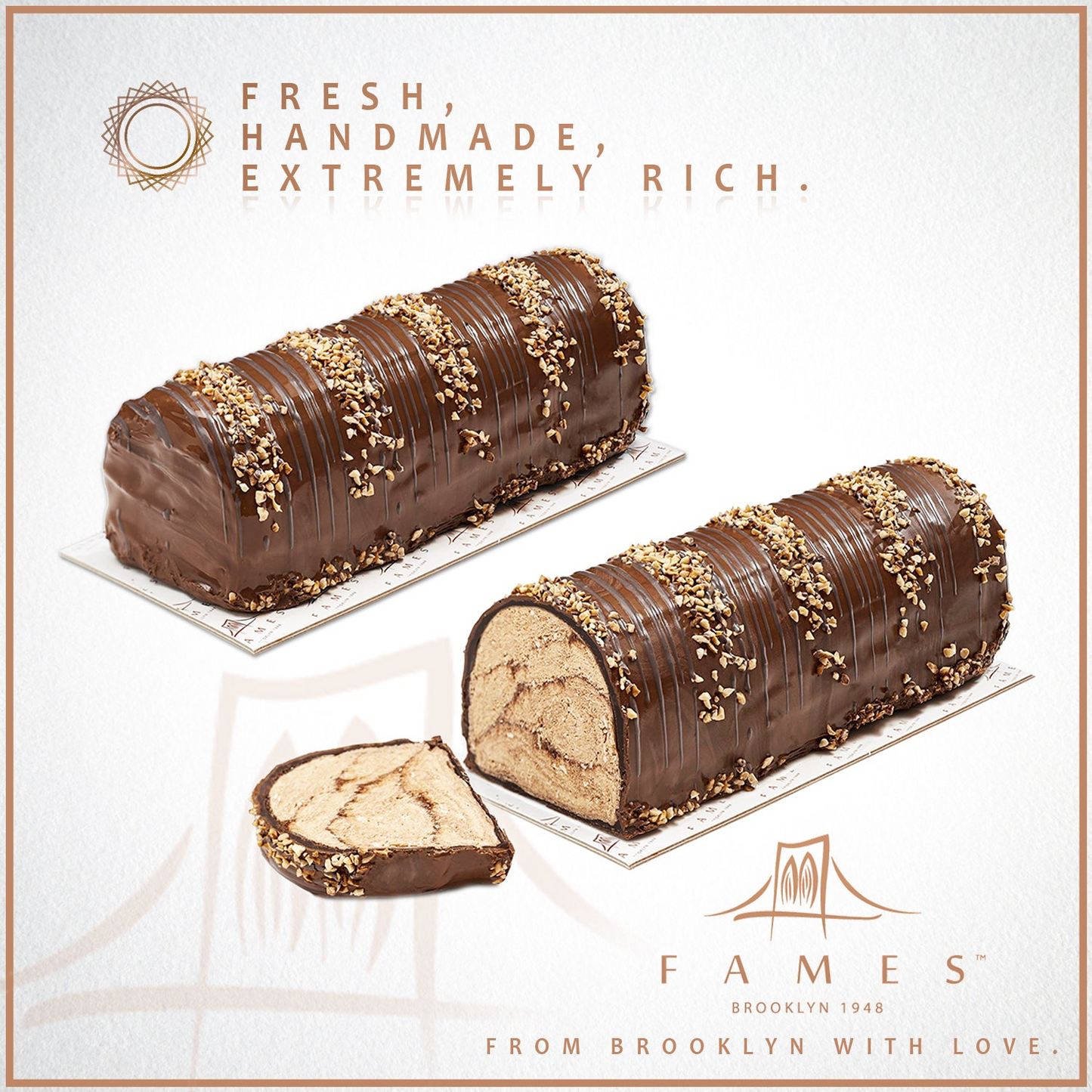 Fames Zebra Halva Dark Chocolate Log – Handcrafted With Deluxe Gift Box