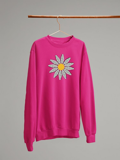 Daisy Sequins Art Sweatshirt Women's -Image by Shutterstock