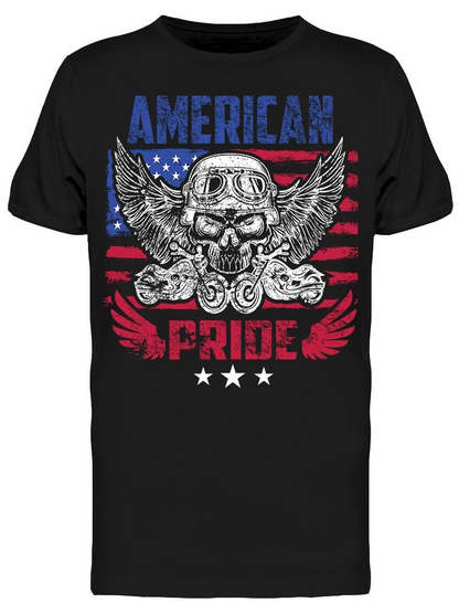 American Pride Motorcycle Design Tee Men's -Image by Shutterstock Men's T-shirt