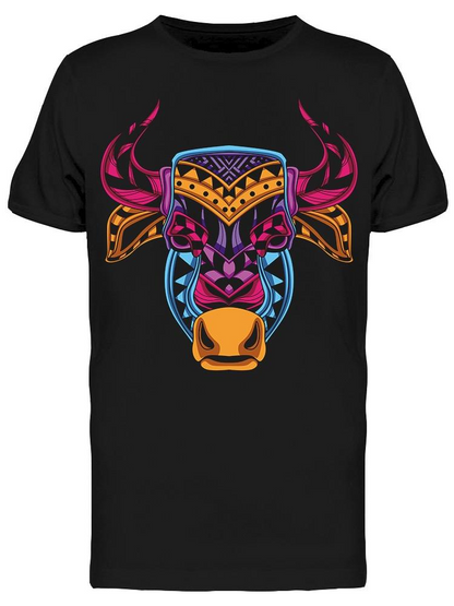 Bull Head W/neon Colors Tee Men's -Image by Shutterstock
