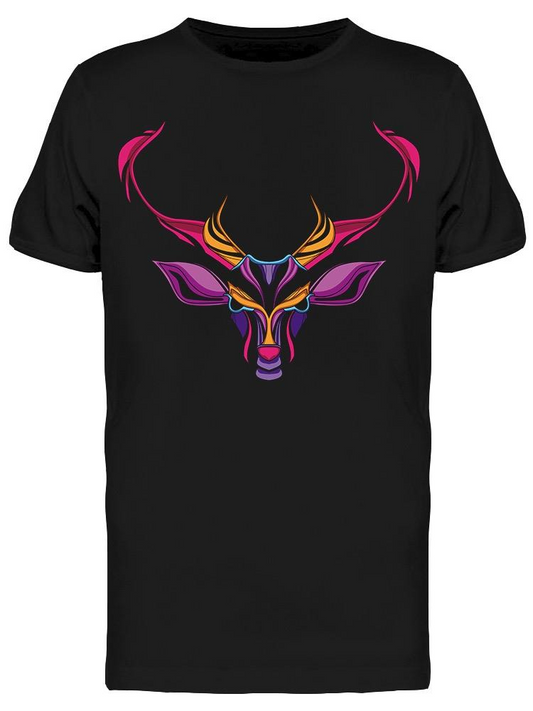Deer Head W/neon Colors Tee Men's -Image by Shutterstock