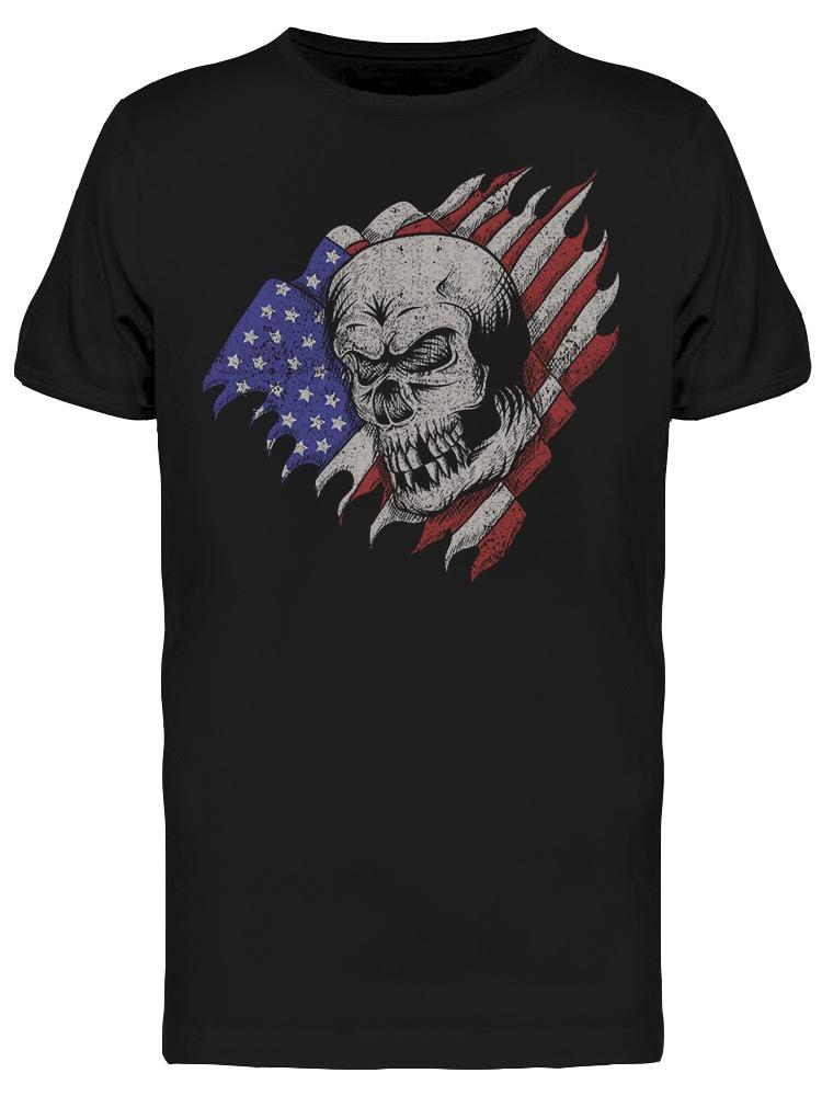 Skull And Usa Flag Tee Men's -Image by Shutterstock