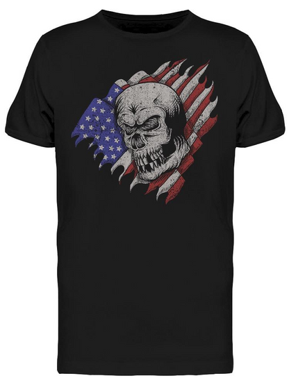 Skull And Usa Flag Tee Men's -Image by Shutterstock
