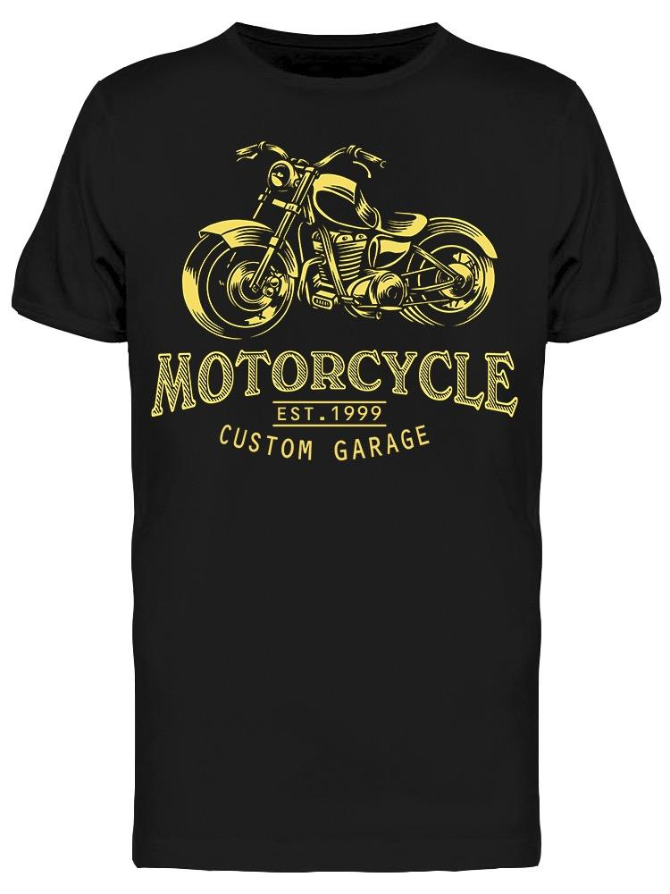 Motorcycle Custom Garage Design Tee Men's -Image by Shutterstock