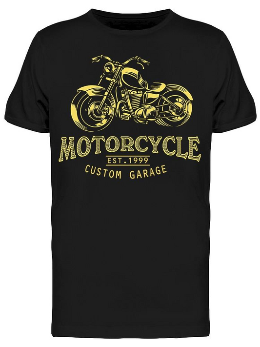 Motorcycle Custom Garage Design Tee Men's -Image by Shutterstock