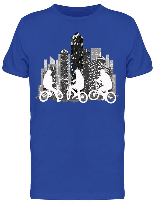 Silhouettes Of Three Cyclists Tee Men's -Image by Shutterstock