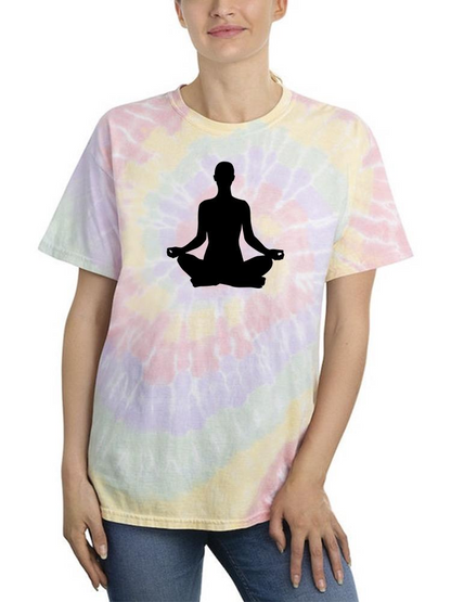 Yoga Silhouette      Tie Dye Tee -Image by Shutterstock