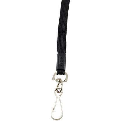 SICURIX Plastic Hook Breakaway Lanyard - 12 / Pack - 36" Length - Black - Nylon, Plastic, Steel